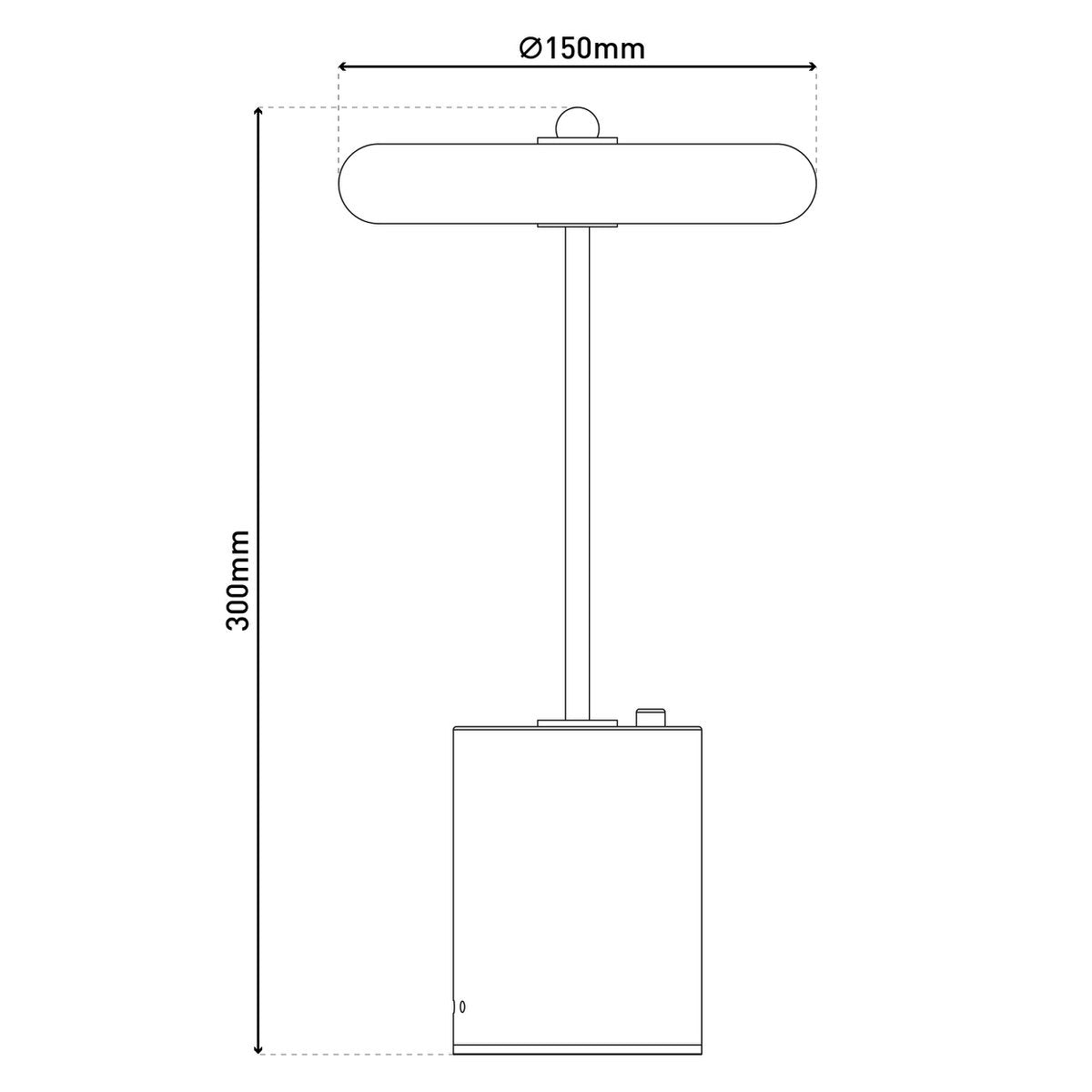 Acculamp Seta Grijs Metaal/Beton - 30 cm