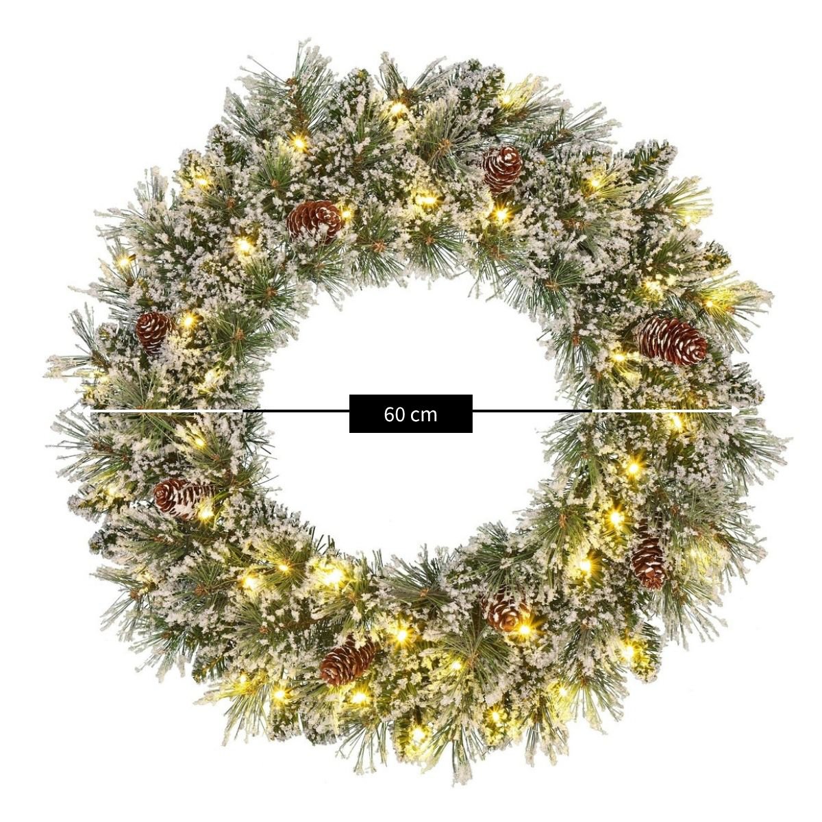 Kerstkrans Vandans Verlicht Groen - Ø 60 cm
