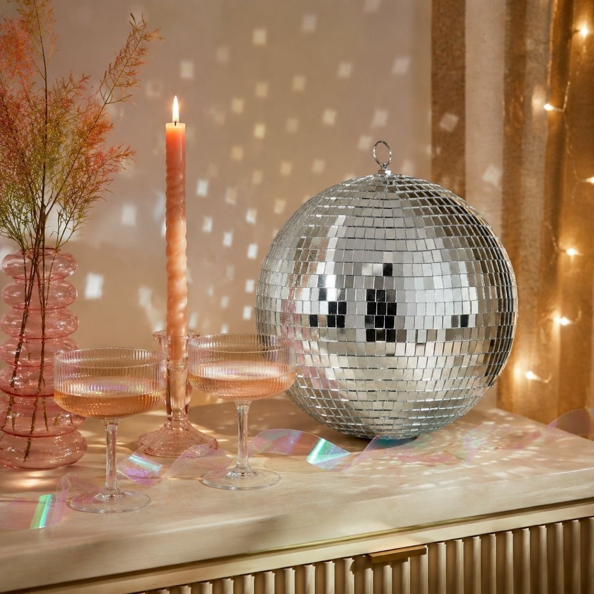 Discobal Spiegelglas Zilver - Ø 25 cm