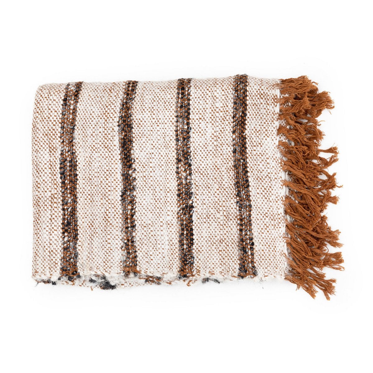 Katoenen plaid S'il vous plaid boheems wit