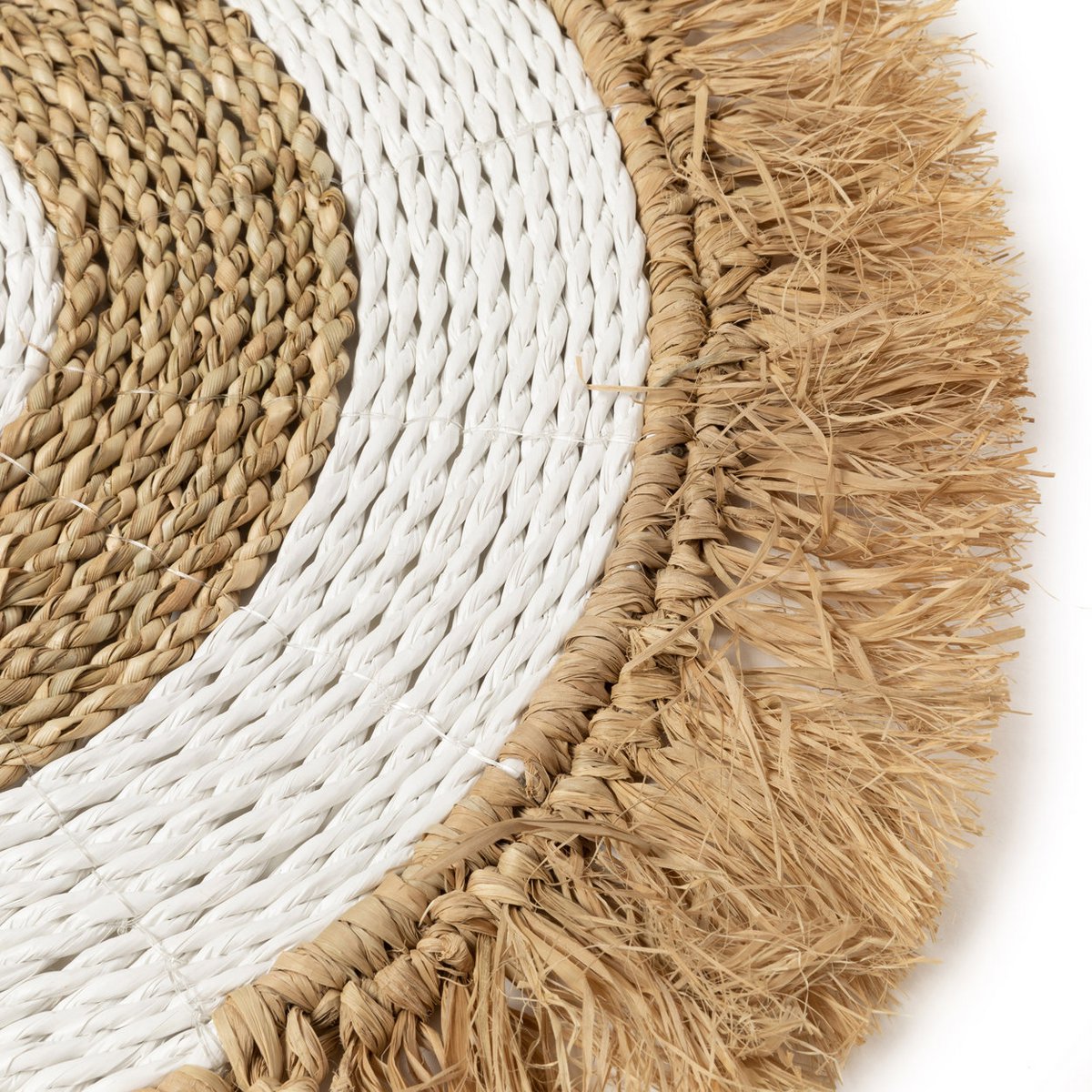 Zeegras raffia placemat Naturel wit - 45 cm - OutHome