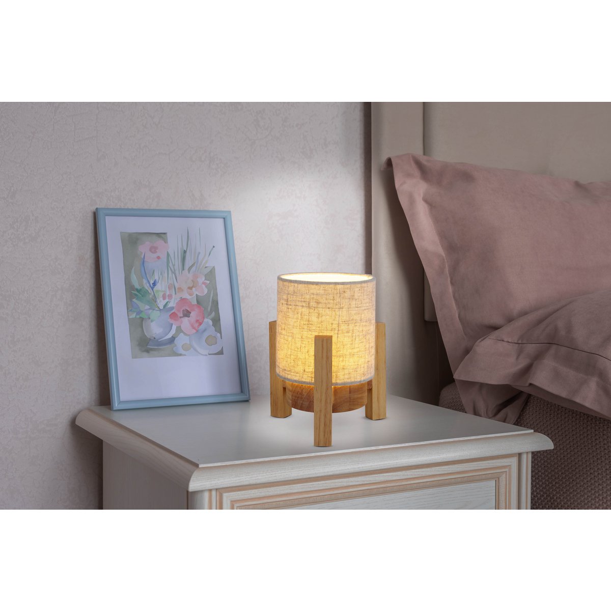 Acculamp Madita Wit/Naturel Touch - 19 cm (Dimbaar)