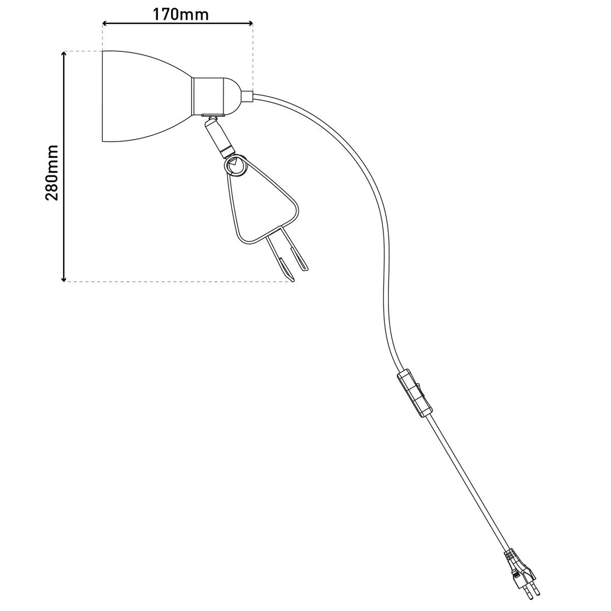Klemlamp Mara Mat Wit - 28 cm (E14)
