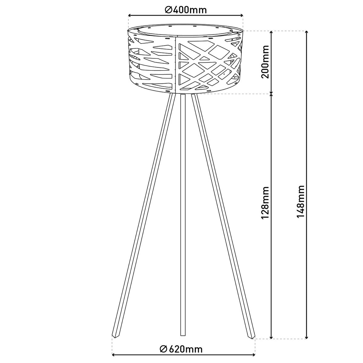 Vloerlamp Finja Houtimitatie - 148 cm (E27)
