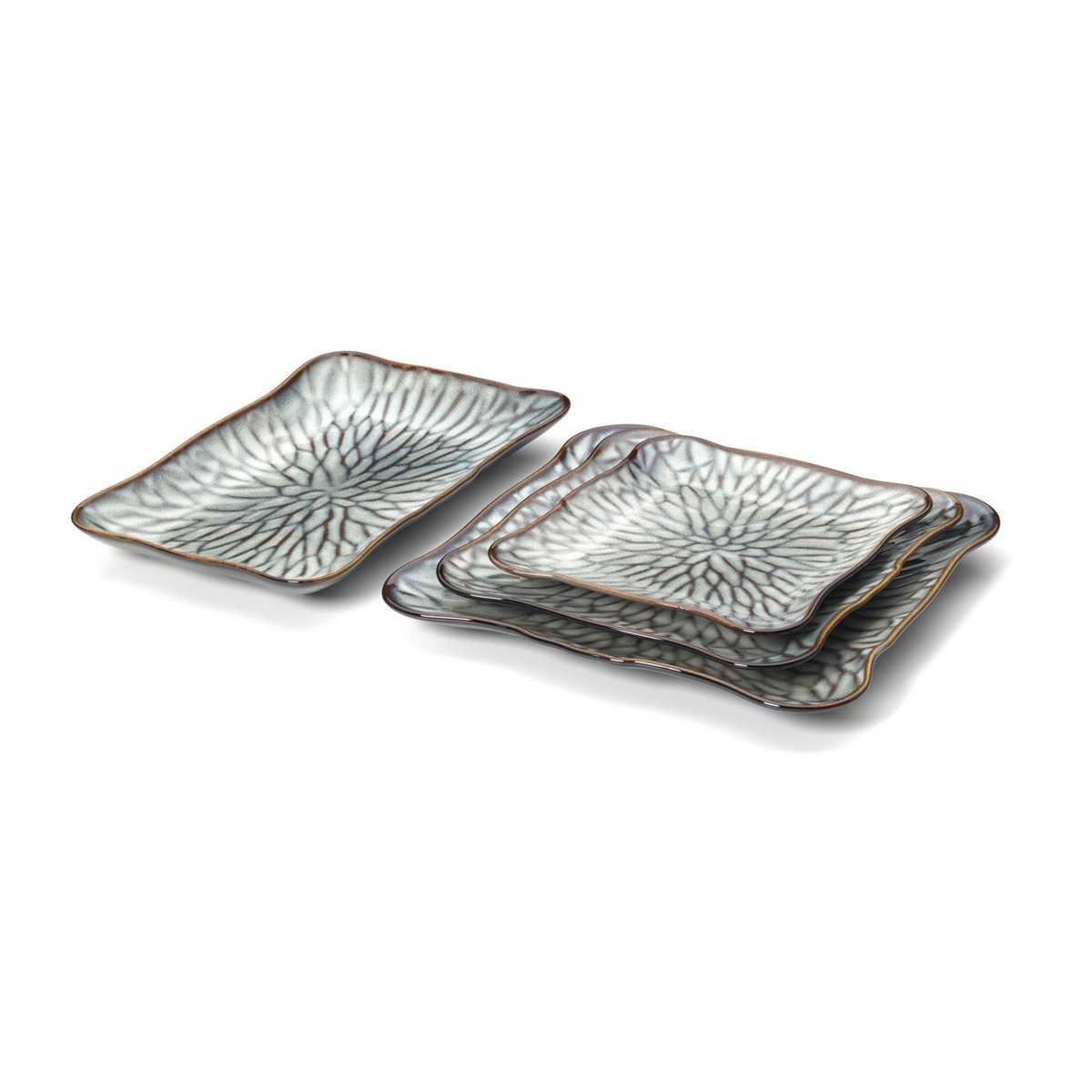 Rechthoekig bord Lotus ice grijs/bruin