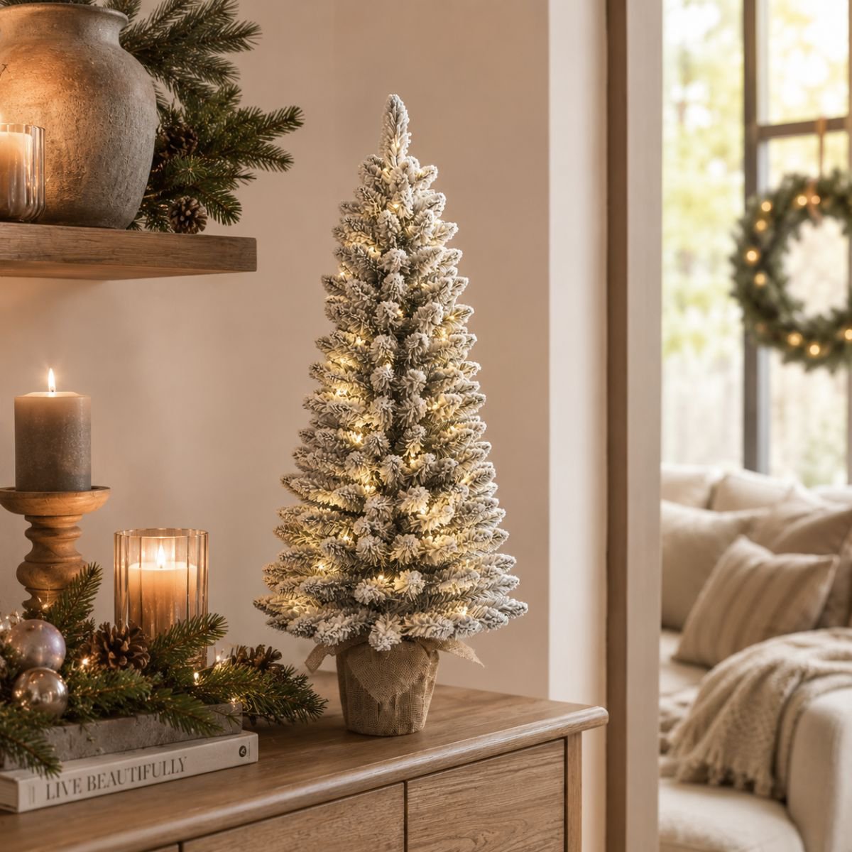 Kunstkerstboom Gerlos Verlicht Groen - 90 cm