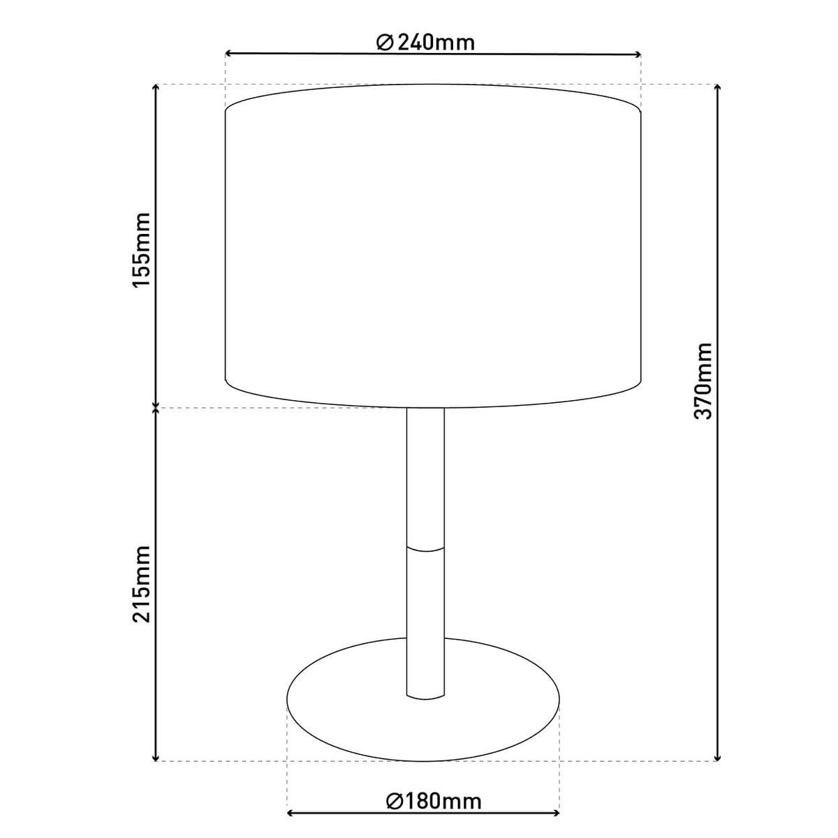 Tafellamp Tessile Zwart/Naturel - 37 cm (E14)