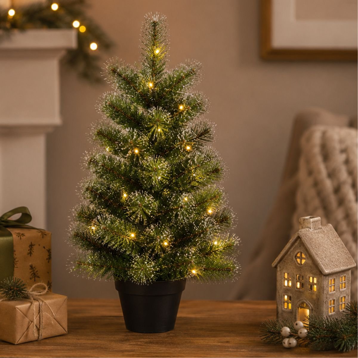 Kunstkerstboom Glendon Verlicht Groen - 90 cm