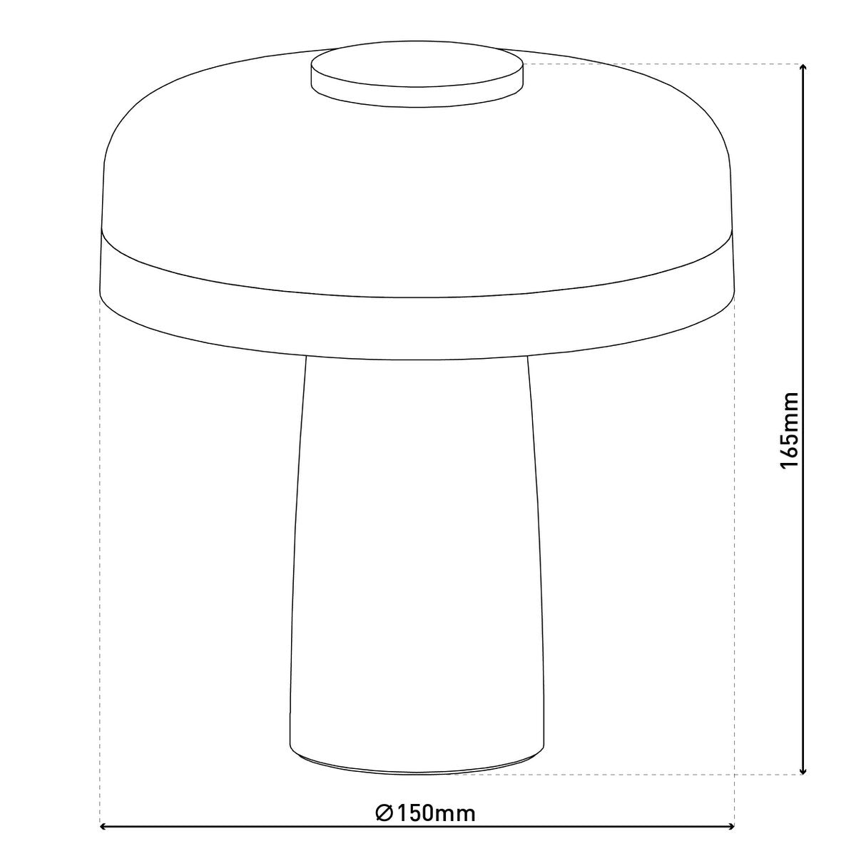 Snoerloze Tafellamp Pilu Zwart/Wit - 16,5 cm (Touch/Dimbaar)