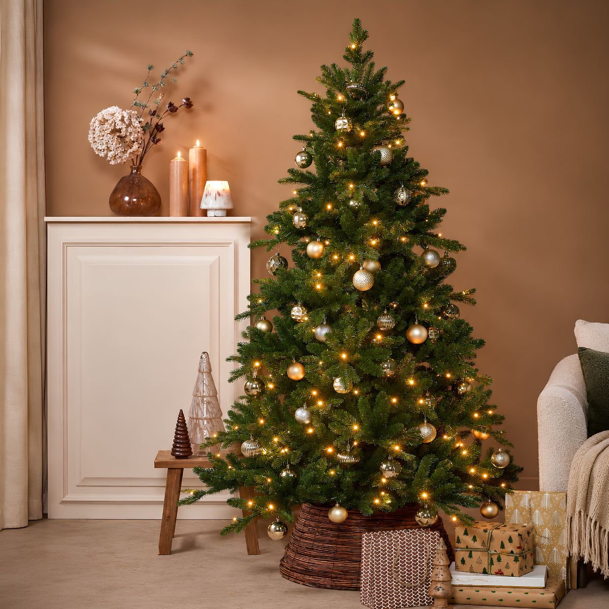 Kunstkerstboom Brampton Verlicht Groen - 215 cm