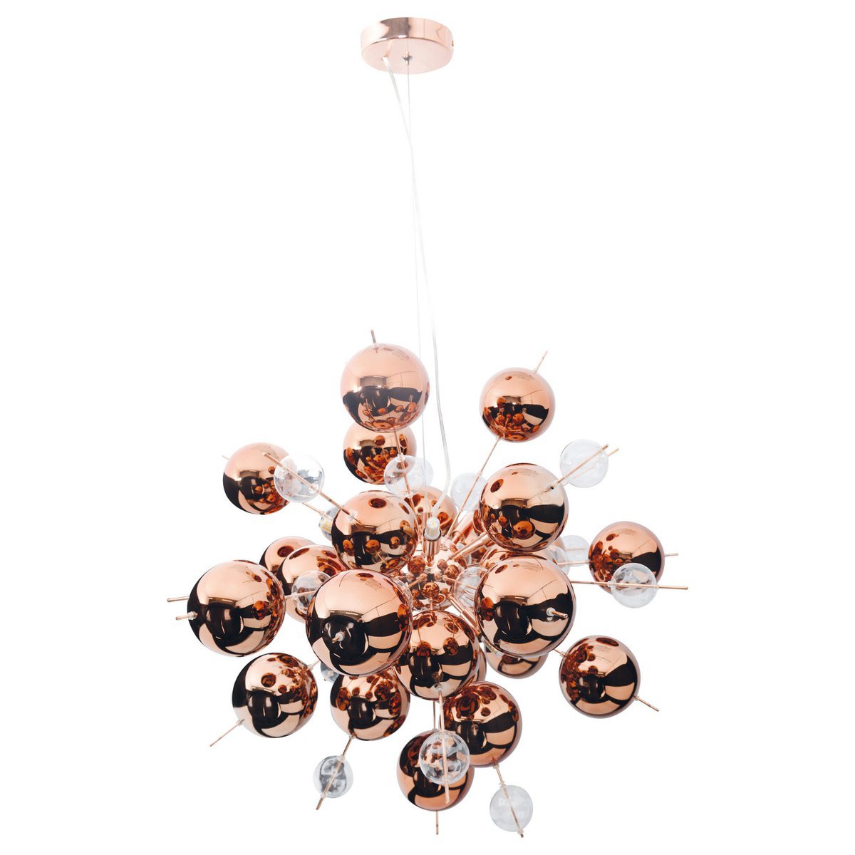 Hanger lamp "explosie" van metaal en glas, G9 - versies, hangende lamp voor eetkamer, woonkamer, gang of kantoor, Øca. 65 cm - OutHome