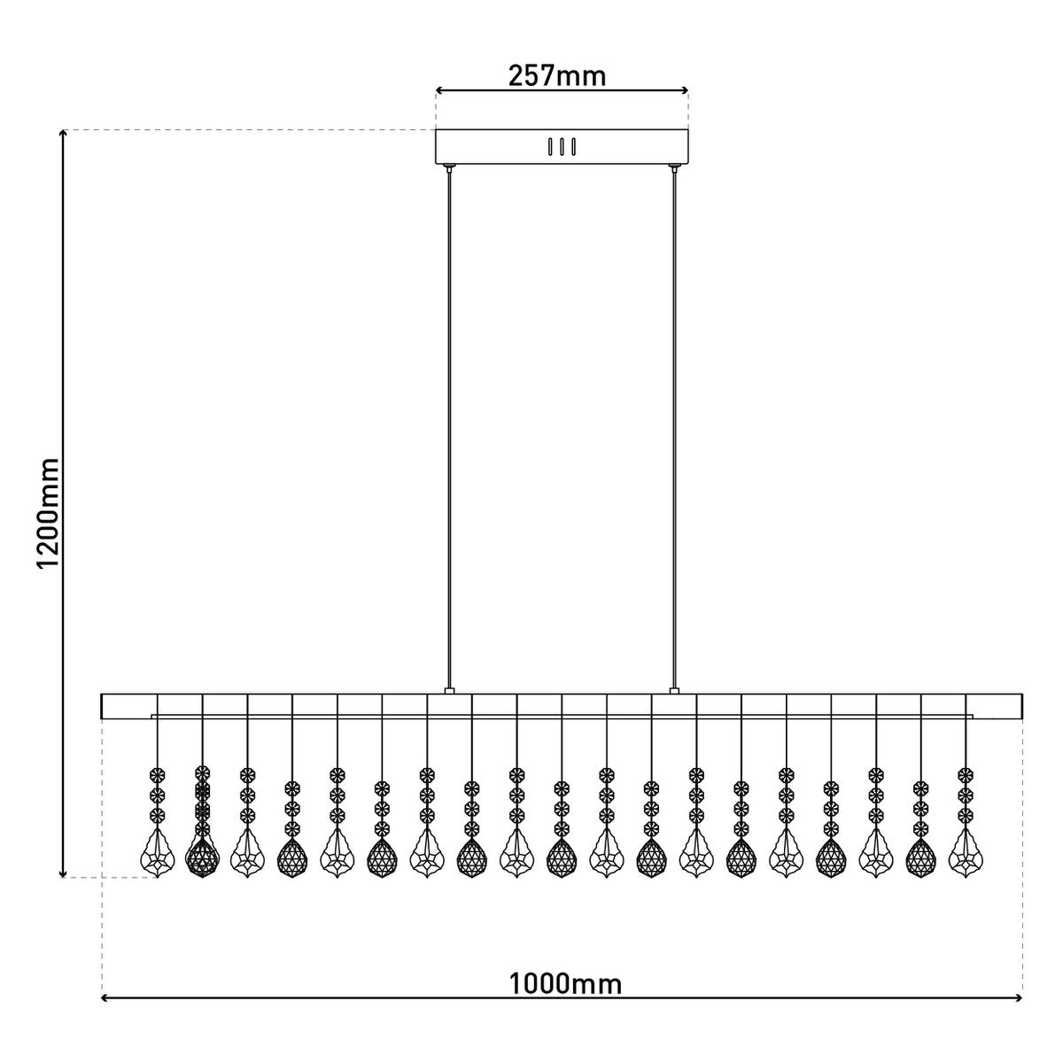 LED Hanglamp Nobilis Goud - 100 cm