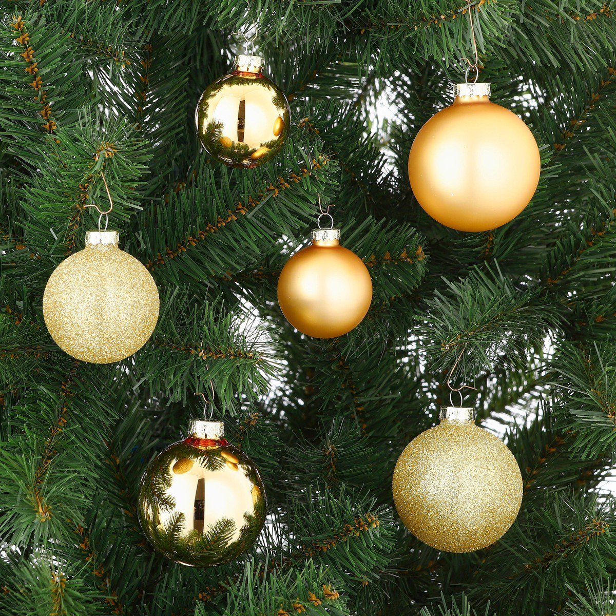 Kerstballen Glas Goud (26 stuks) - Ø 5/6/7 cm
