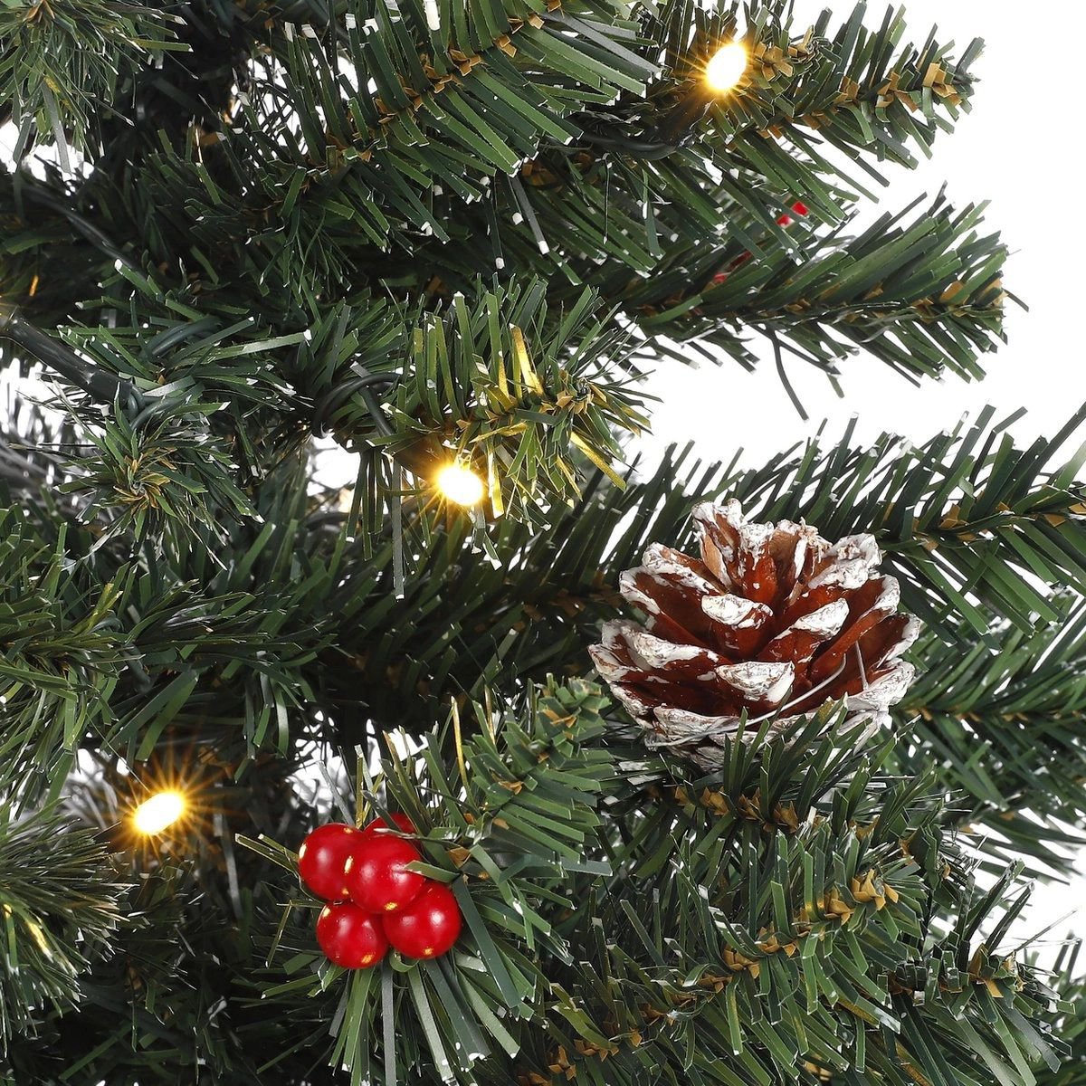 Kerstset Creston Verlicht Groen - 2 × 90 cm + kerstkrans Ø 45 cm