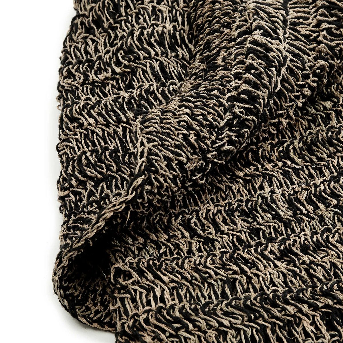 Zeegras tapijt naturel zwart - 180x240 cm