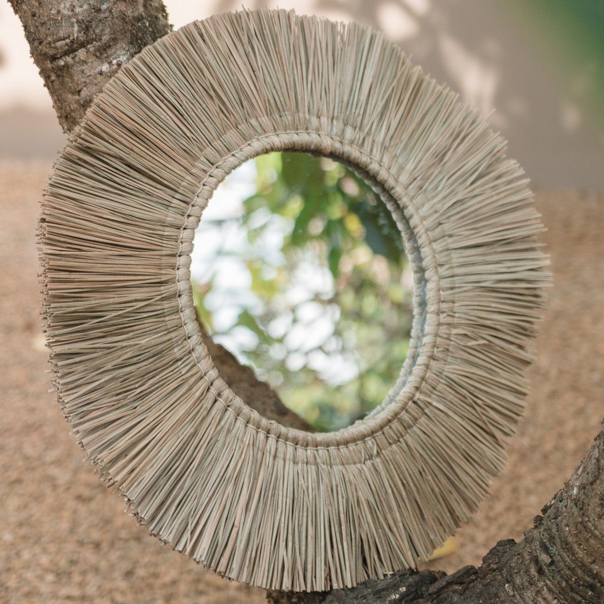 Wandspiegel Zeegras Rimba - Ø 60 cm