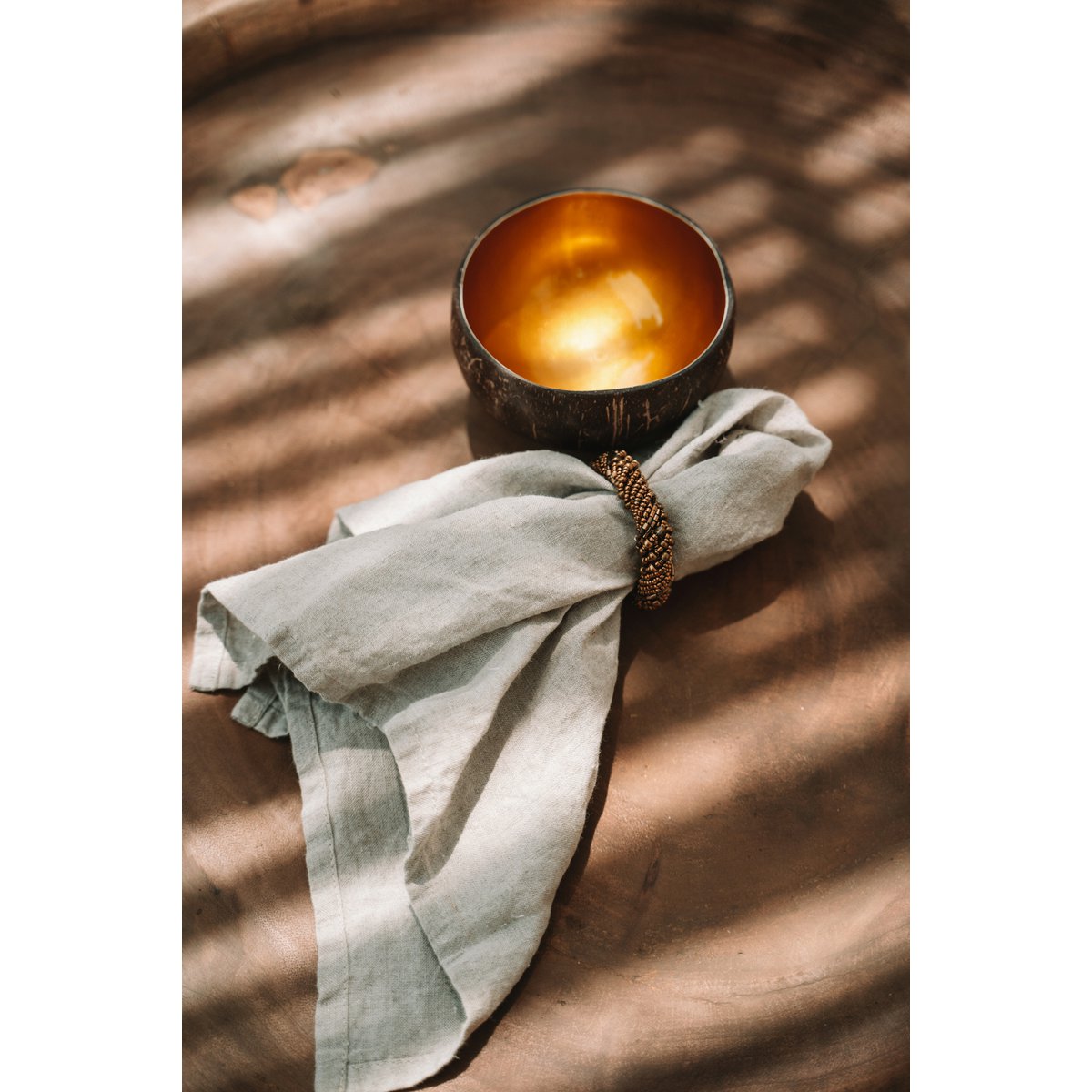 Gouden servetring Kralen goud - OutHome