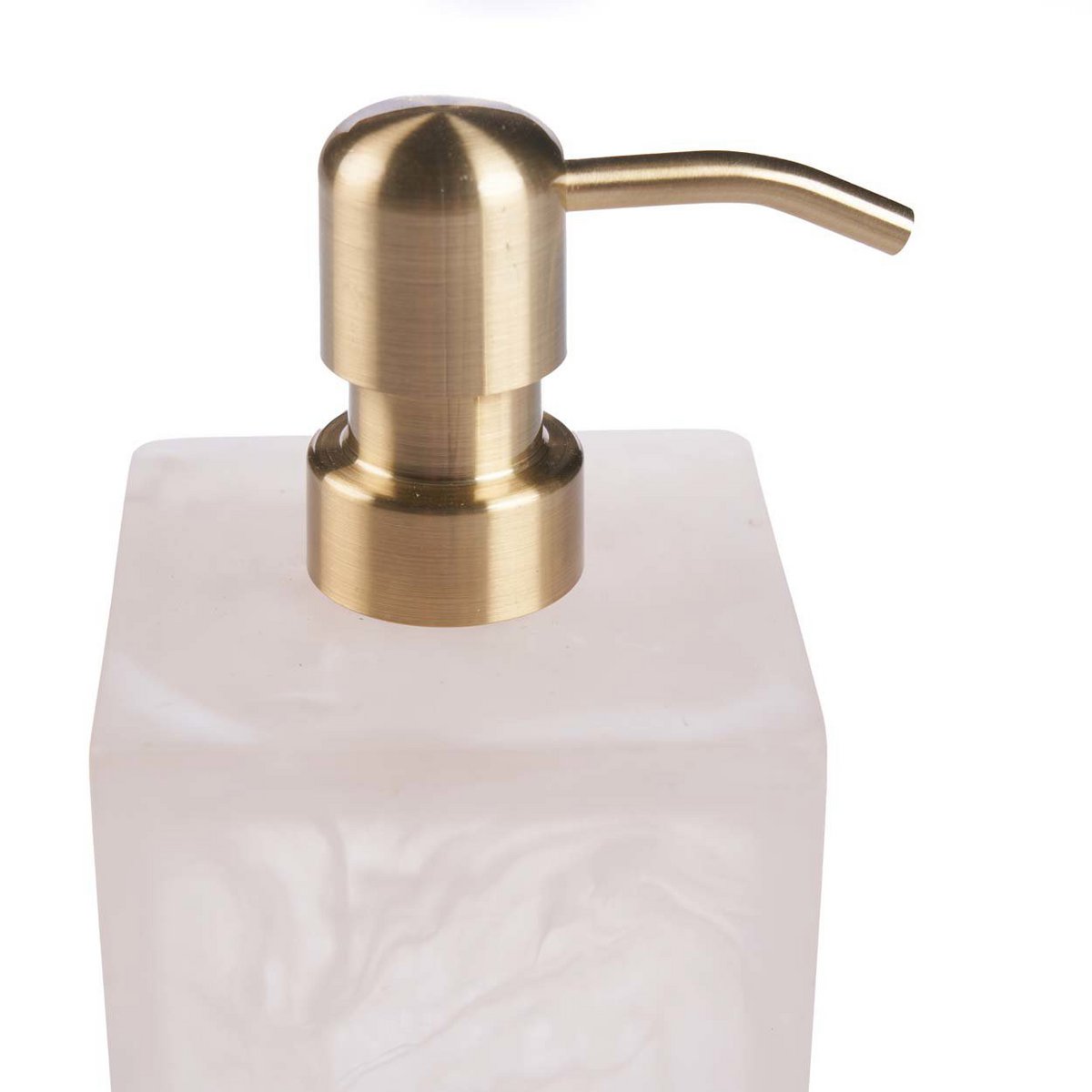 Zeepdispenser van hars roze/wit