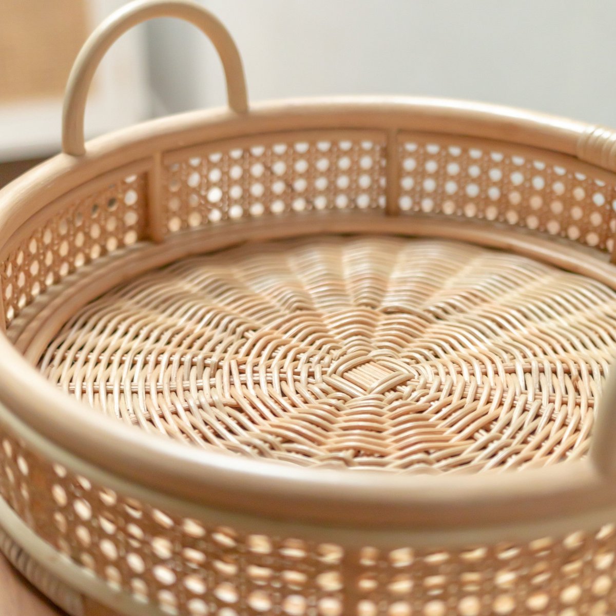 Dienblad Rotan Neira Beige - Ø 40 cm