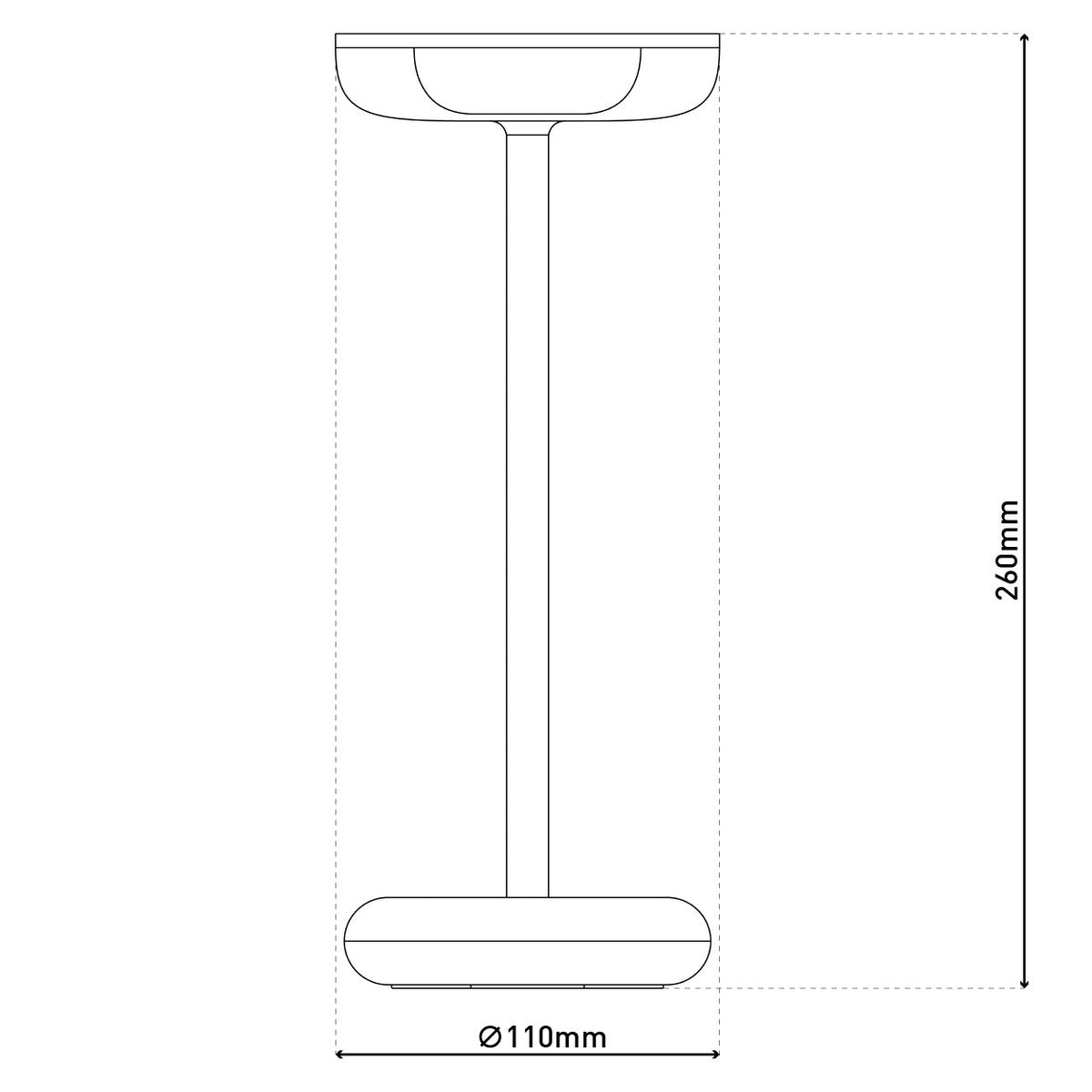 Snoerloze Tafellamp Pasi Wit Touch - 26 cm (Dimbaar)