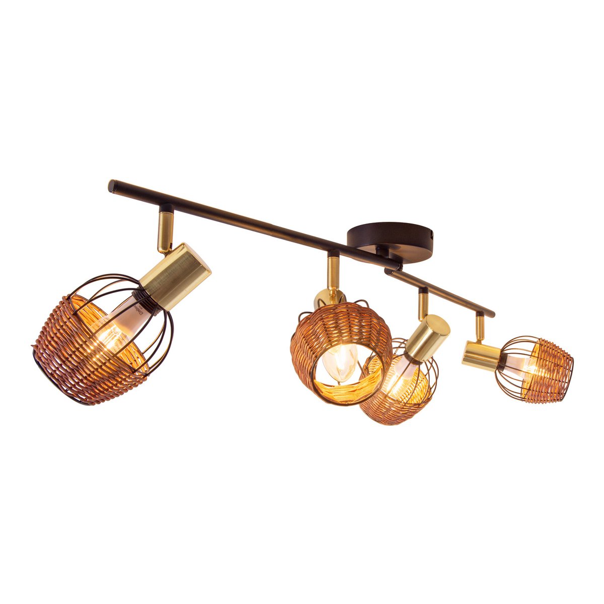 Plafondlamp Corbis 4-Lichts Zwart/Goud - 78 cm (E14)