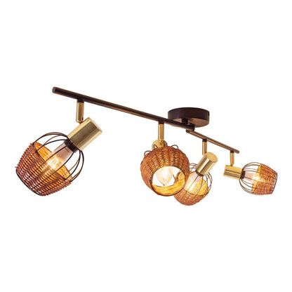 Plafondlamp Corbis 4-Lichts Zwart/Goud - 78 cm (E14)