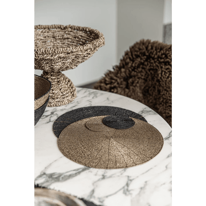 Kralen onderzetter Beaded zwart - 10 cm - OutHome