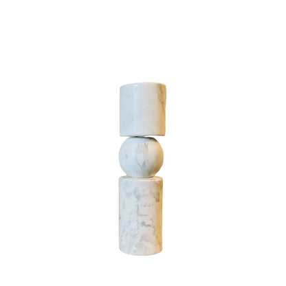 Marmeren kandelaar M wit - 29,5 cm