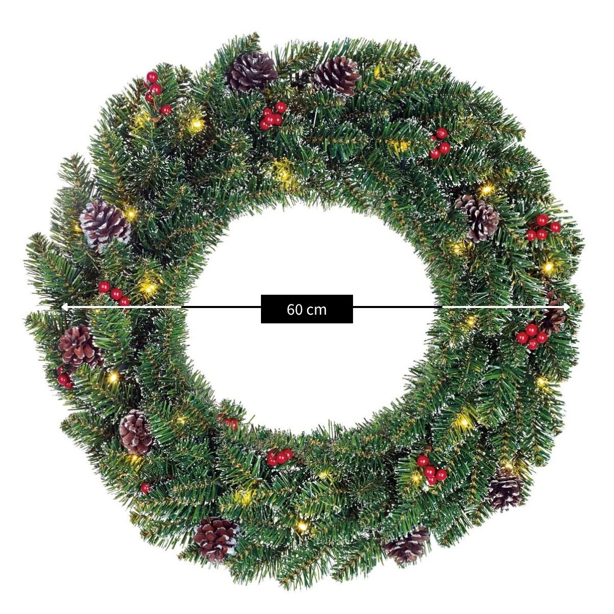 Kerstkrans Creston Verlicht Groen - Ø 60 cm