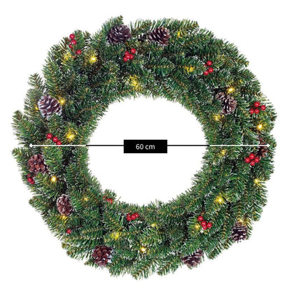 Kerstkrans Creston Verlicht Groen - Ø 60 cm