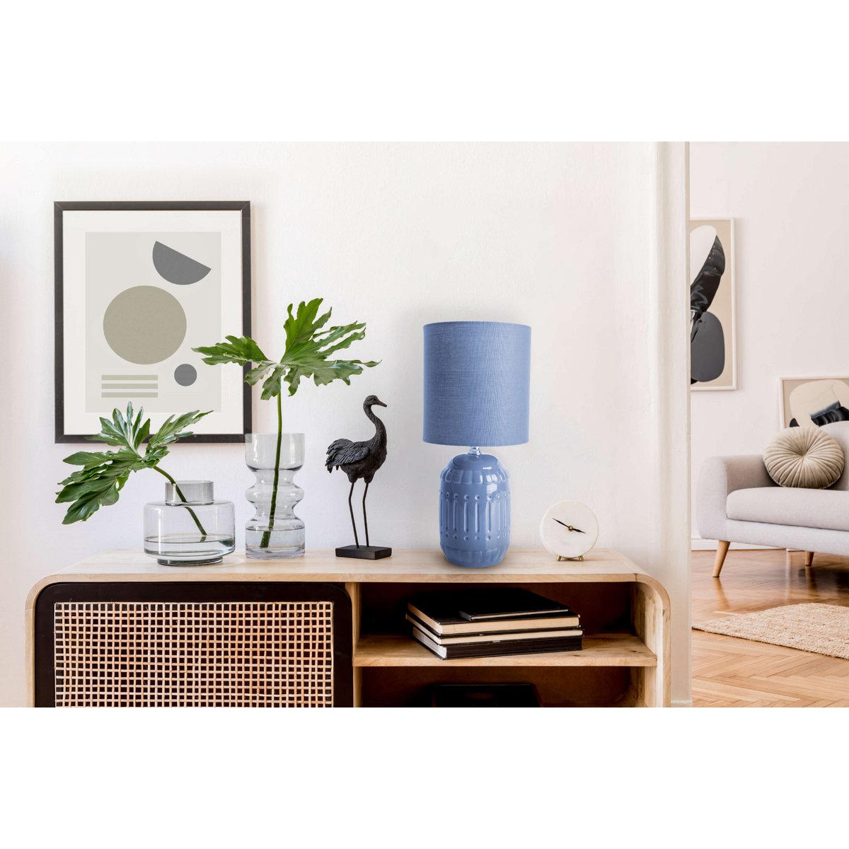 Keramische Tafellamp Erida Lichtblauw (E14)