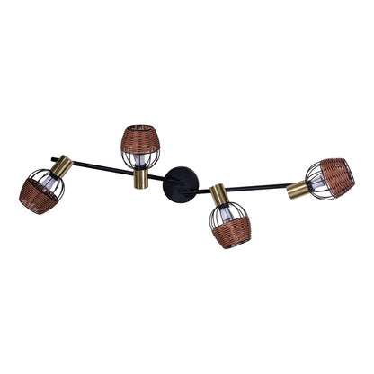 Plafondlamp Corbis 4-Lichts Zwart/Goud - 78 cm (E14)
