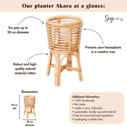 Plantenstandaard Akara Rotan Rond - Ø 20 cm