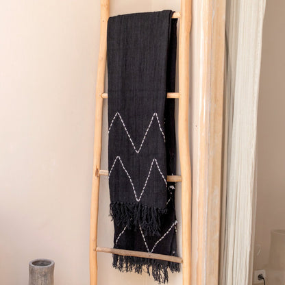 Plaid Linggah Zwart Katoen - 140x200 cm