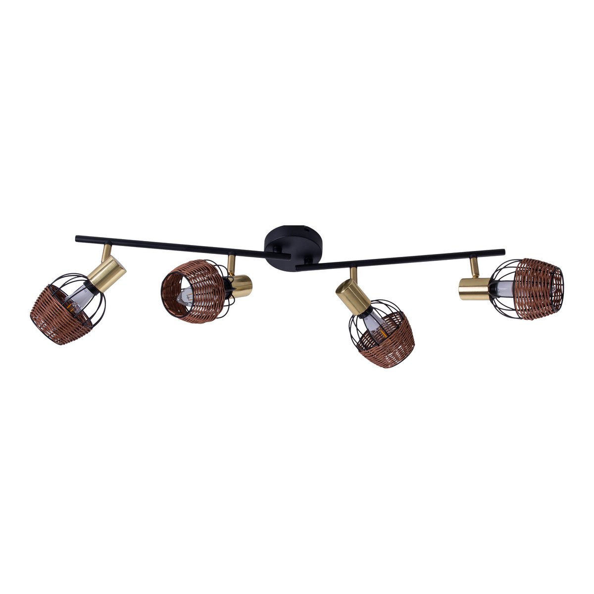 Plafondlamp Corbis 4-Lichts Zwart/Goud - 78 cm (E14)