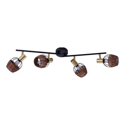 Plafondlamp Corbis 4-Lichts Zwart/Goud - 78 cm (E14)