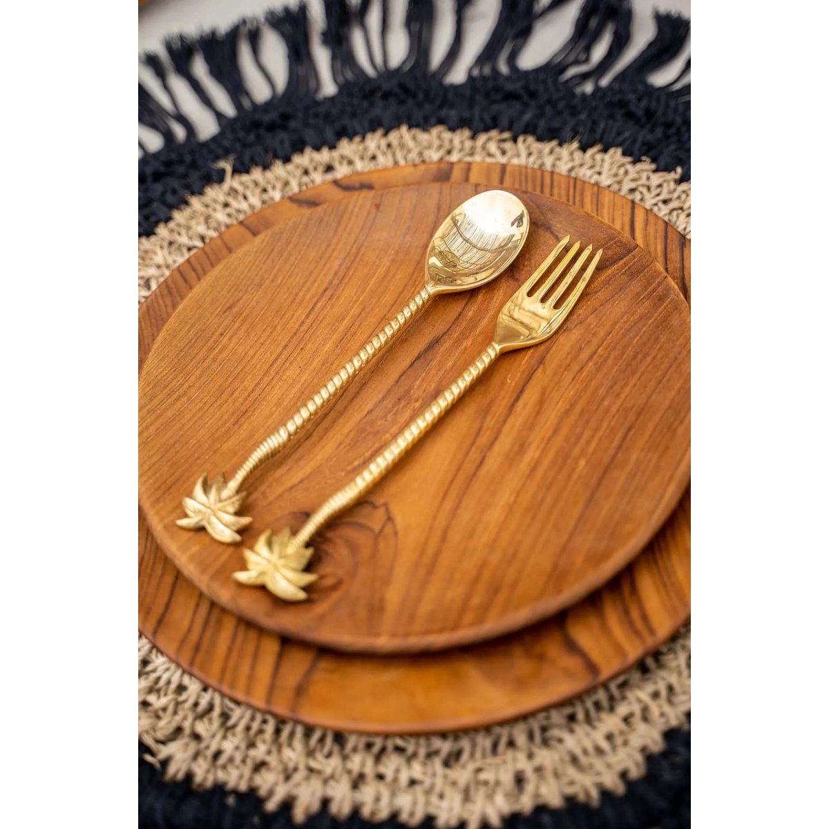 Teakhouten ronde plaat Root plate natuurkleur - M