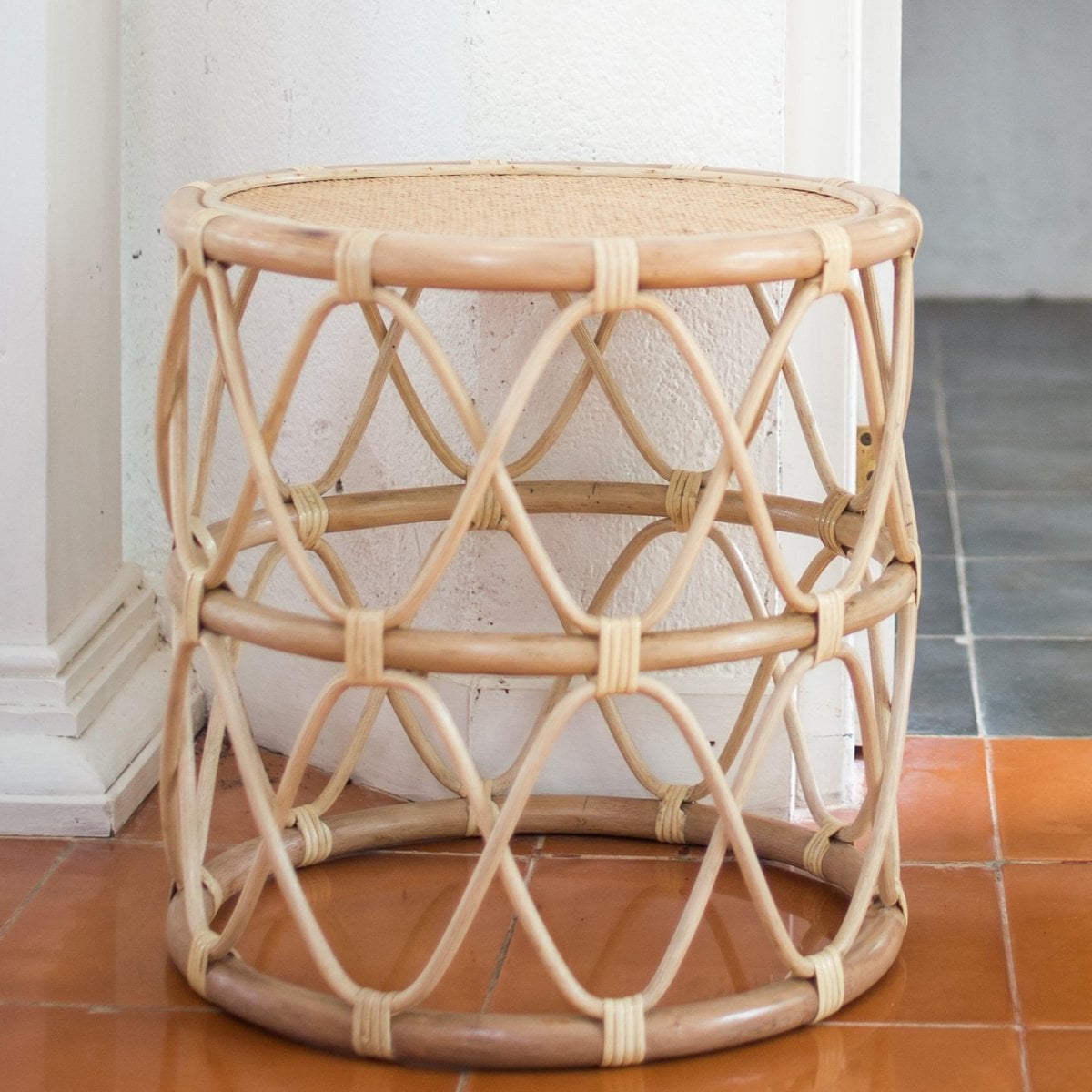 Bijzettafel Rotan Muara Beige - Ø 45 cm