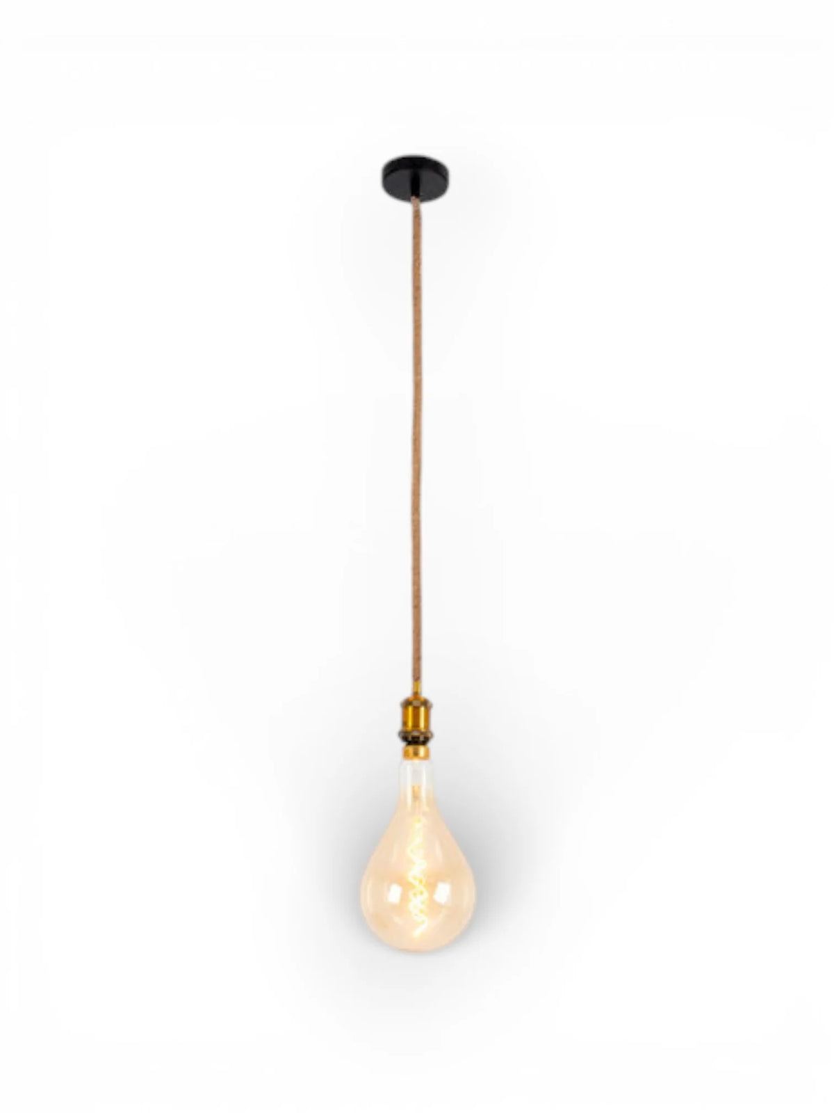 Metalen Hanglamp Ontario Oud Messing/Jute (E27)