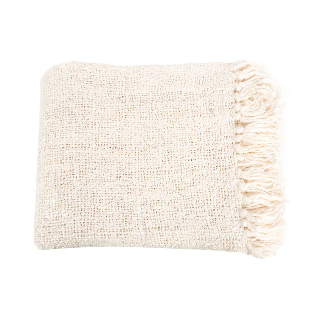 Katoenen plaid S'il vous plaid crème