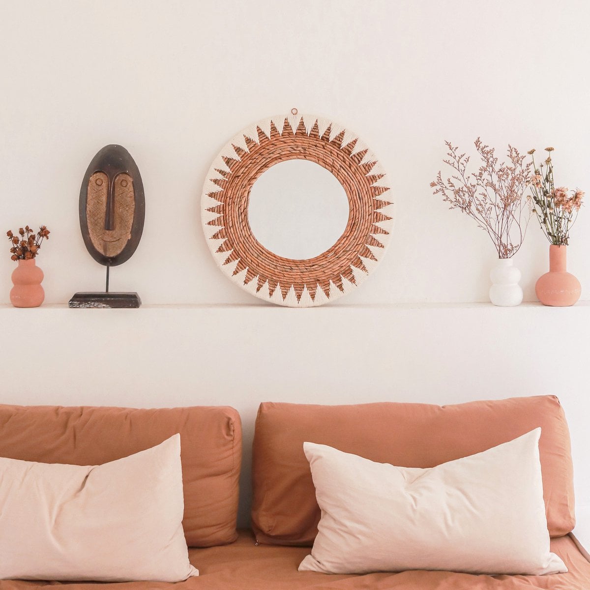 Wandspiegel Boho Awan Katoen - Ø 60 cm