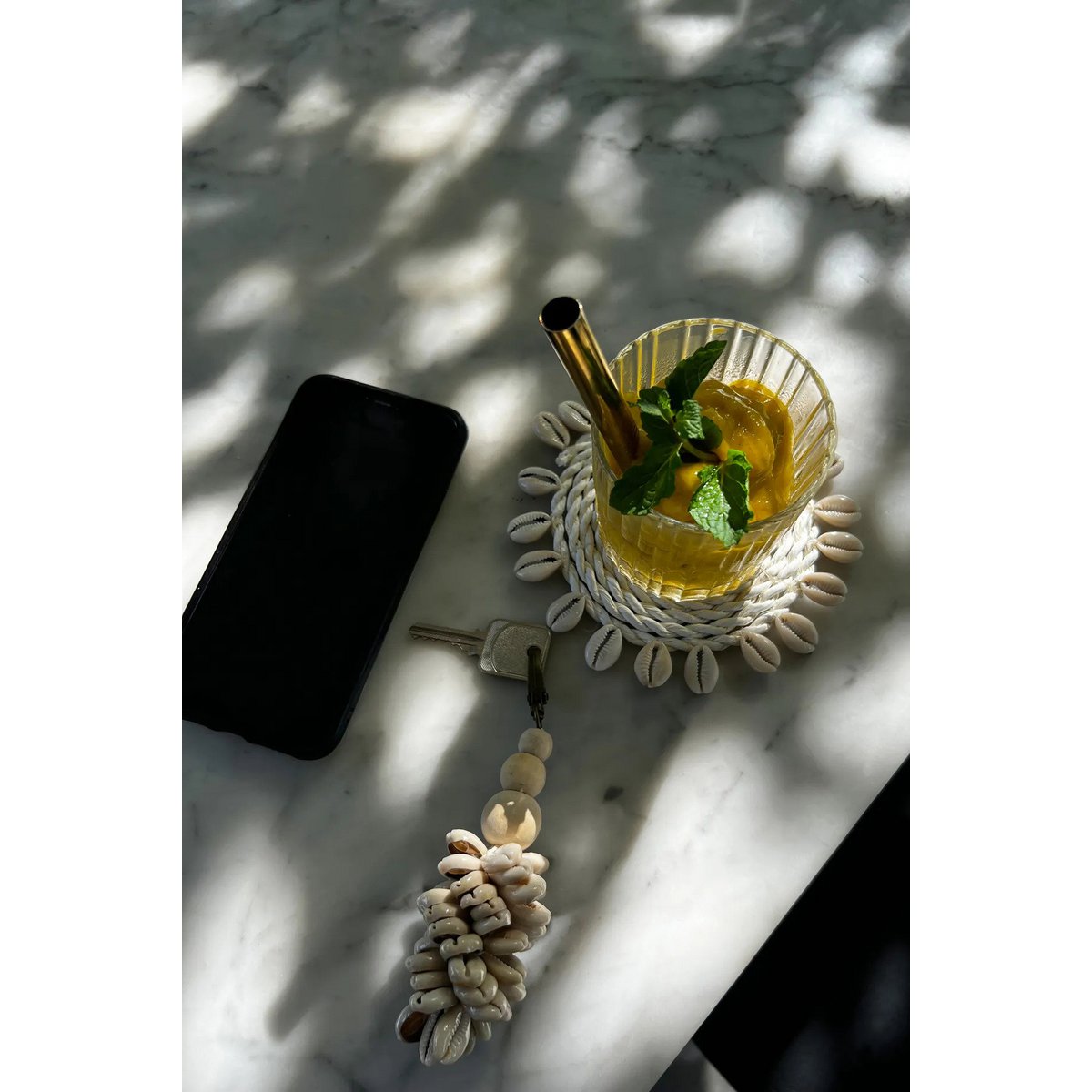 Zeegras onderzetter Shell wit - OutHome