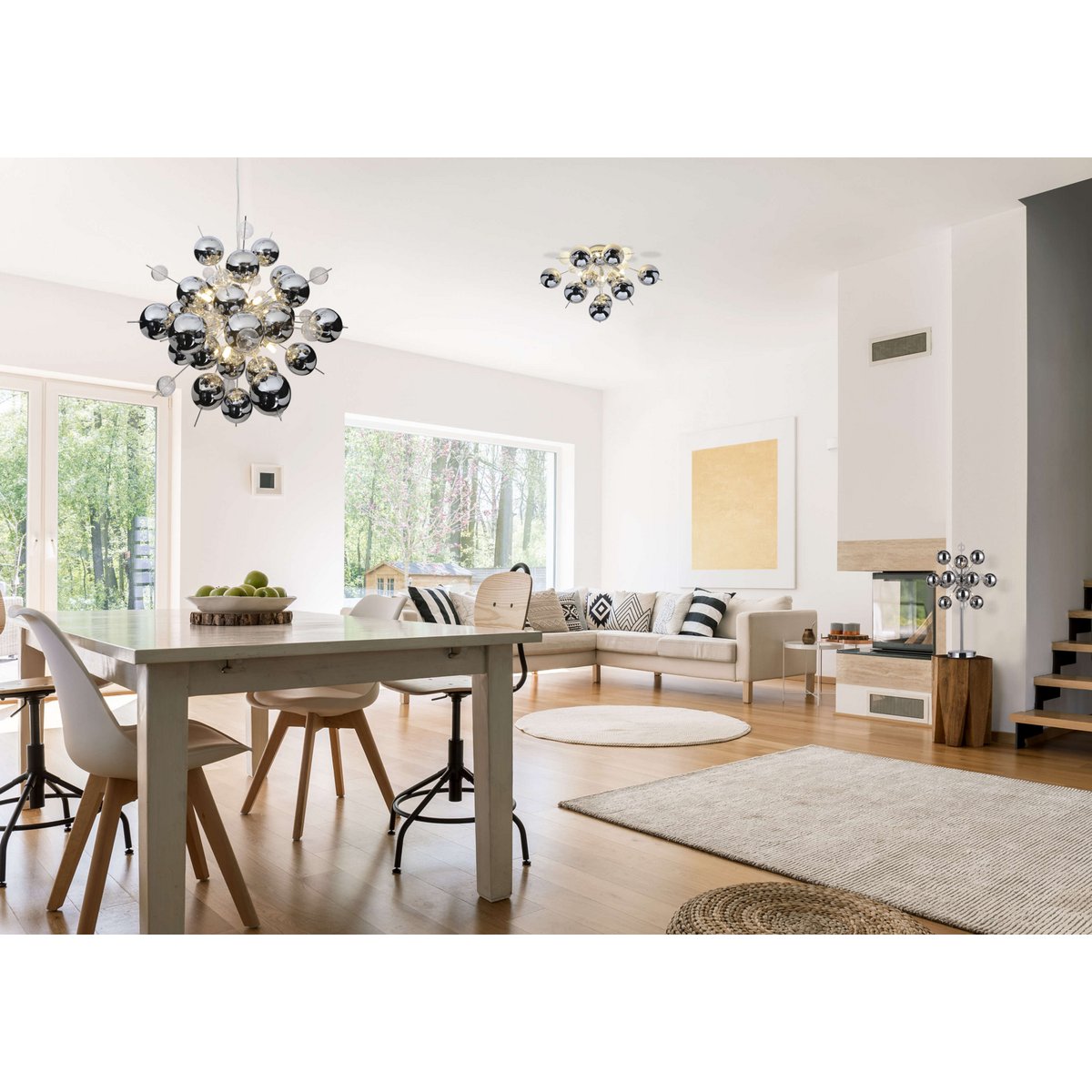 Plafondlamp Explosie Chroom - Ø 57 cm (G9) - OutHome