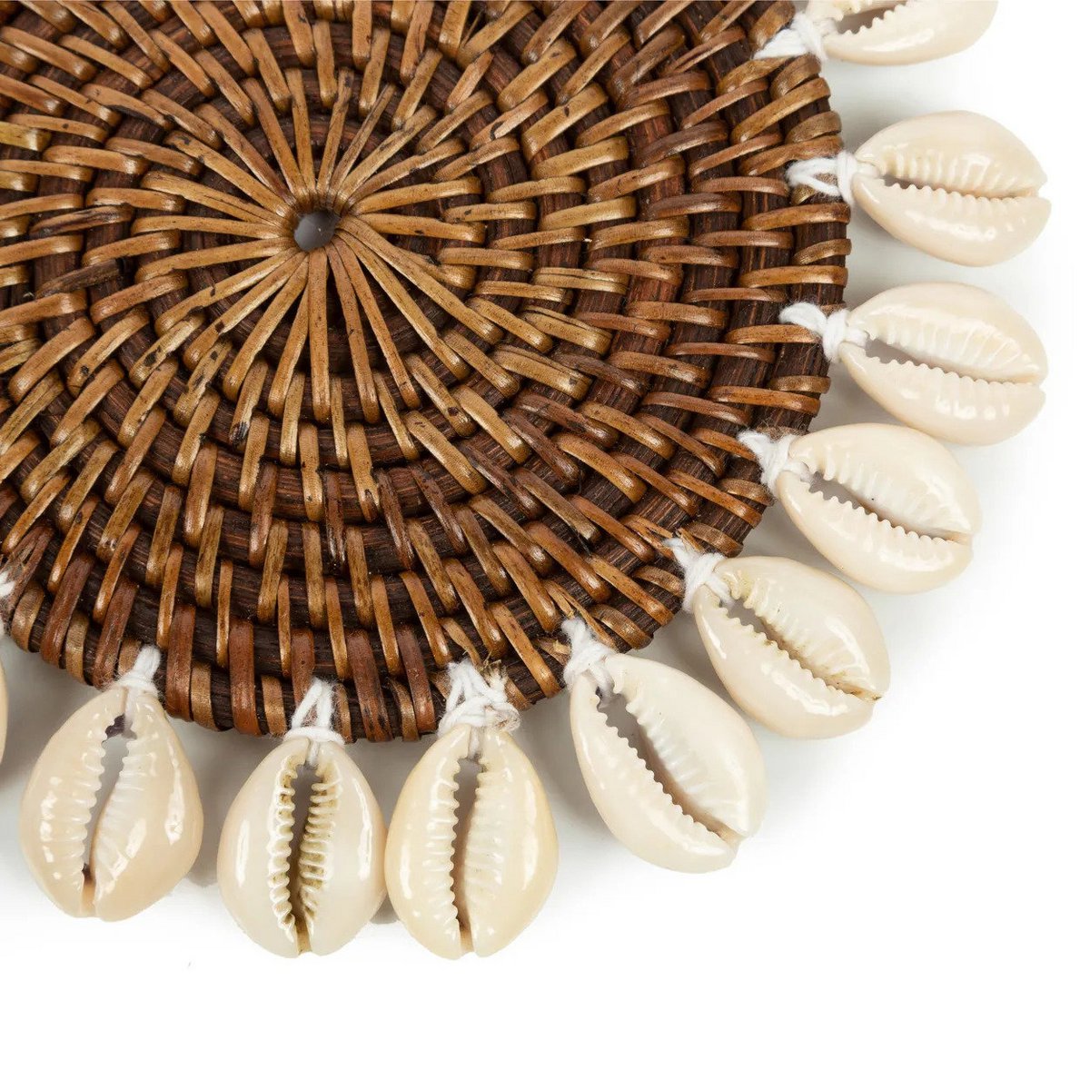 Rattan onderzetter Shell natuurlijk bruin - 15 cm - OutHome