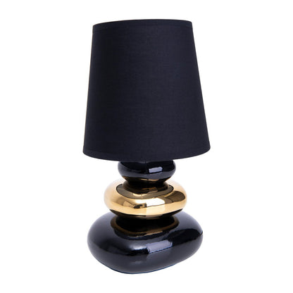 Keramische Tafellamp Stoney Zwart/Goud - 31 cm (E14)