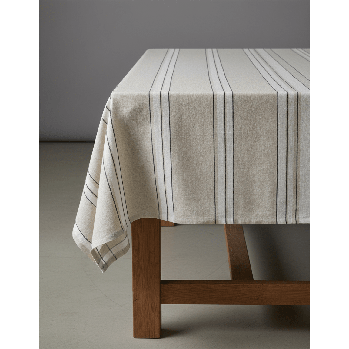 Linnen tafelkleed Provence zwart-wit - 150 x 250 cm - OutHome