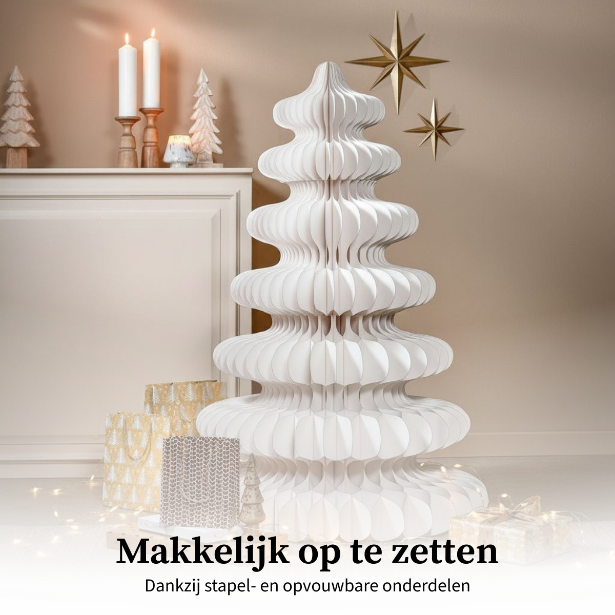 Decoratieve Kerstboom Papier Wit - 152 cm