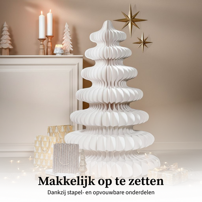 Decoratieve Kerstboom Papier Wit - 152 cm