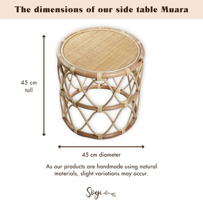 Bijzettafel Rotan Muara Beige - Ø 45 cm