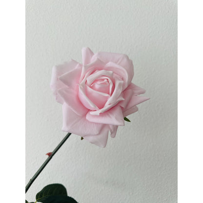 Kunstbloemen Hand touch rose roze - 72 cm (Set van 2)